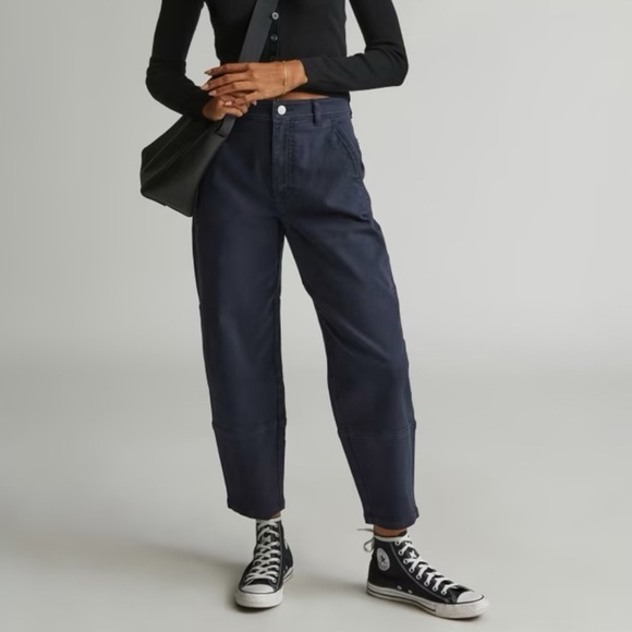 Everlane Pants - Everlane The Utility Barrel Pant In True Navy High Waist  Cropped  NWT Sz 0